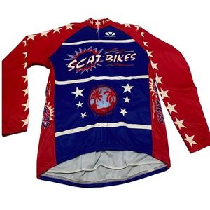 Scat Bikes cycling jersey long sleeve  Red/Blue Size XL
